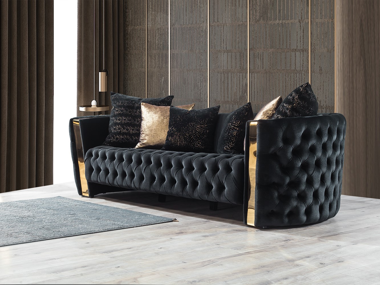 Rolex Sofa | 3 seater | Black | Sofas | Gloria Furniture
